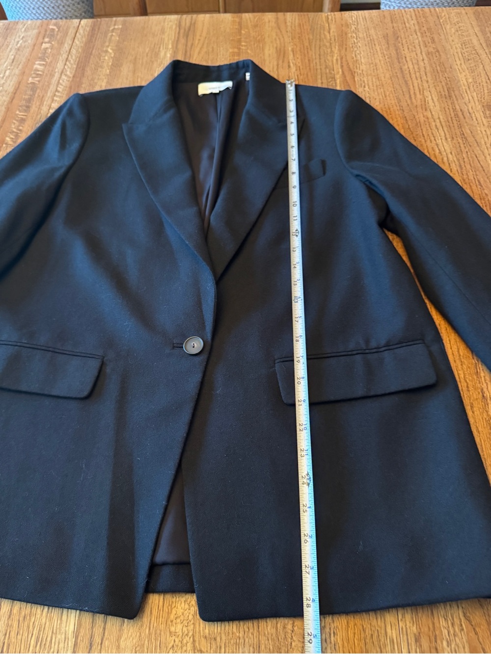 Vince Black Fine Suiting Wool Blend Single-Button Blazer Jacket - Size 12 - Picture 9 of 11